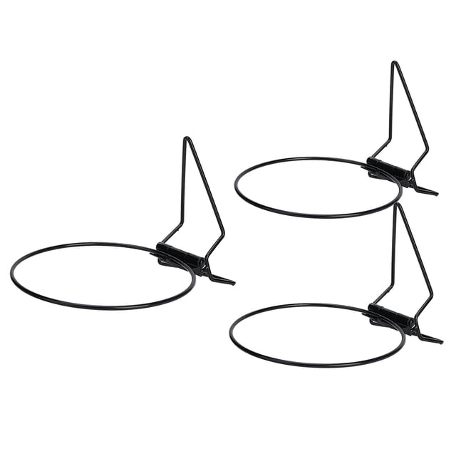Almencla 3pc/set Iron Plant Racks Round Fence Potted Stand Wall Mounted Flower Pot Holder 21cm