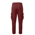 thumbnail image 6 of Men Sweatpants With Pockets Solid Color Casual Drawstring Elastic Waist Workwear Men Cargo Pants, 6 of 8