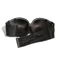 thumbnail image 5 of VISALY Strapless Clear Back Strap Convertible Bra with Lace Push Up Padded Backless Bra Plus Size Underwired Brassiere Low Back Strapless Bra Women Push Up Lace Trim Lifting Balconette Black 32B, 5 of 9
