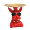 thumbnail image 1 of Figuras artísticas de Bulldog con caja de almacenamiento de resina de paleta, decoración para oficina (rojo), 1 of 8
