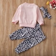 thumbnail image 4 of Lovebay Infant Baby Pink Mama's Girls Sweatshirt Floral Pants Headband Outfits Set 6-12 Months, 4 of 11