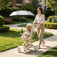 thumbnail image 5 of White Foldable Stroller Sun Umbrella, Pram Parasol and Shade Umbrella for Wagons and Camping Carts, 5 of 7