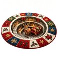 thumbnail image 2 of 3D Christmas Optical Illusion Round Rug, Reindeer Fire Pit Spiral Stair Visual Trap Floor Mat for Living Room, Entryway, Bedroom and Holiday Home Decor, 23.62 Inch, 2 of 7