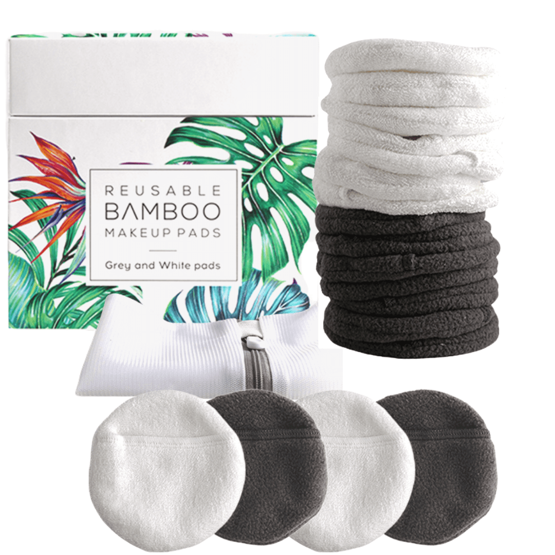 Premium Reusable Bamboo Makeup Remover Pads, NYC USA Brand, White and