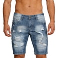 thumbnail image 4 of Tqyyweavej Wash Denim Shorts for Men Distressed Stretchy Loose Denim Shorts Ripped Casual Summer Jean Shorts with Pockets, 4 of 10