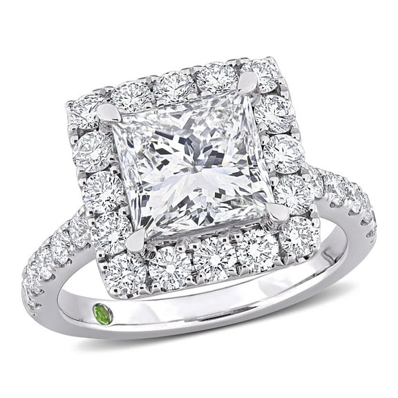 Created Forever Women's 4 1/3ct TW Lab Grown Diamond 14k White Gold Halo Square Engagement Ring