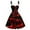 Red, variant on asdoklhq Plaid Dresses for Women Christmas Women's Fashion Casual Printing Sleeveless V-Neck Dress Red S