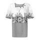 thumbnail image 3 of Fiudx Ofertas Relámpago Camiseta Plisada de Manga Corta con Cuello Estampado para Mujer, 3 of 3