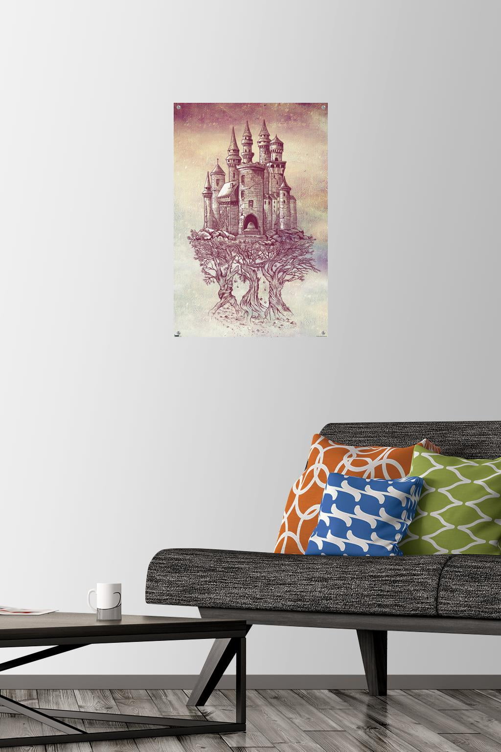 Rachel Caldwell - Castle in Trees Wall Poster with Push Pins, 14.725" x 22.375"