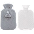 thumbnail image 1 of Bolsa de agua caliente (2 litros), para aliviar el dolor, calambres menstruales, cuello y hombros, terapia de frío caliente gris, 1 of 4