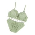 thumbnail image 2 of Conjunto de de para mujer, lencería acolchada, juego de ropa interior verde 70B Yuyangstore Sujetador floral de encaje para mujer, 2 of 7