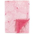 thumbnail image 2 of Hudson Baby Infant Girl Plush Blanket with Faux Shearling Back, Floral, One Size, 2 of 2