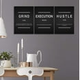 thumbnail image 5 of 3 Pieces Grind Verb Hustle Verb Execution Noun Motivational Wall Art Canvas Print Office Decor Inspiring Framed Prints Inspirational Quotes for Wall Art Decoration Ready to Hang, 5 of 6