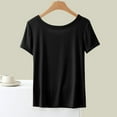 thumbnail image 3 of Sleep Shirts for Women - Pajama Tops for Women,Modal Round Neck Solid Color Pajamas Top, 3 of 5
