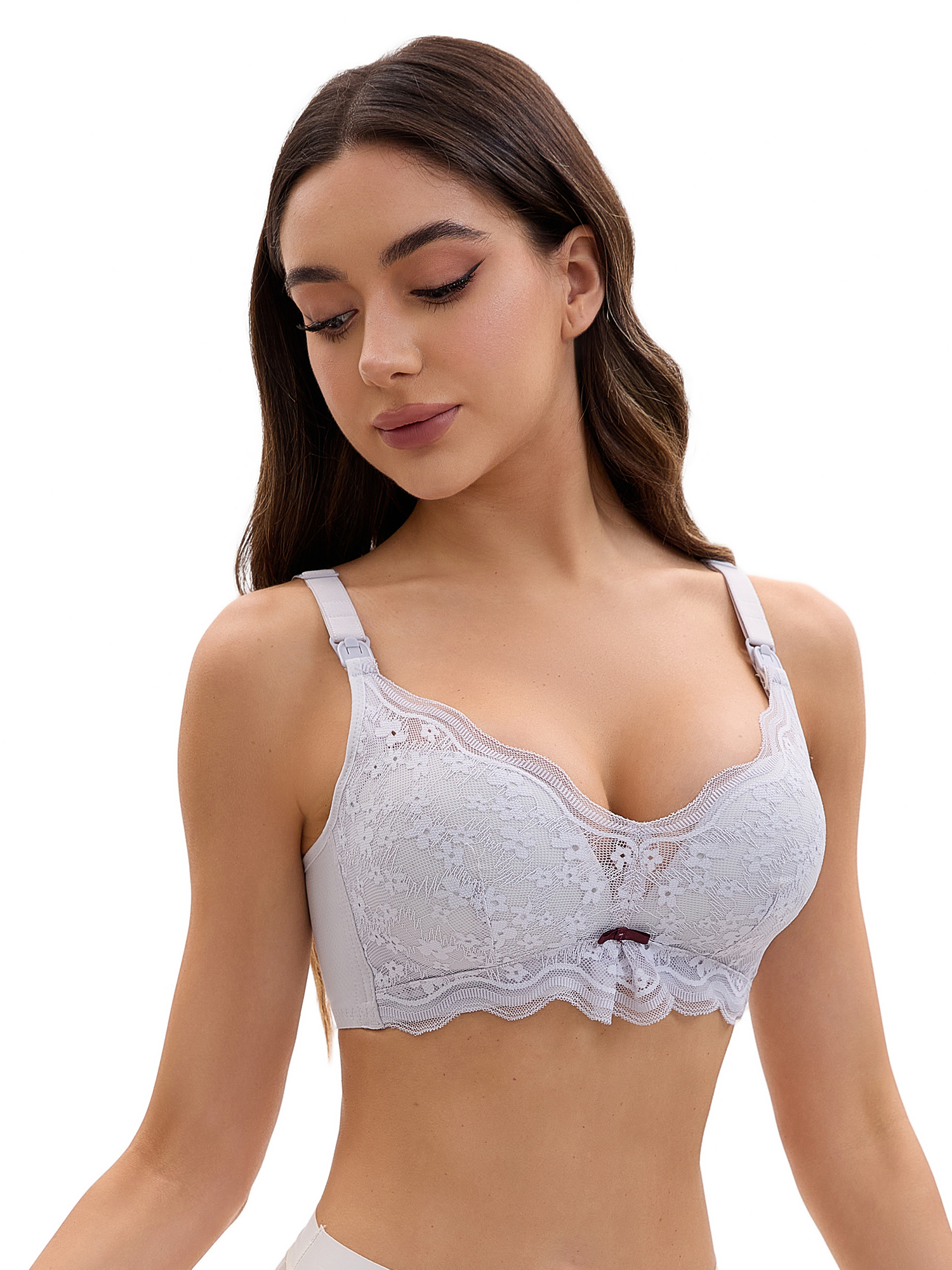Unique Bargains Wirefree Maternity Bralette Nursing Bra C 36 Grey