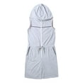 thumbnail image 4 of Men Sleeveless Fitness Short Romper, Solid Color Zip Up Hooded Jumpsuit, 4 of 9