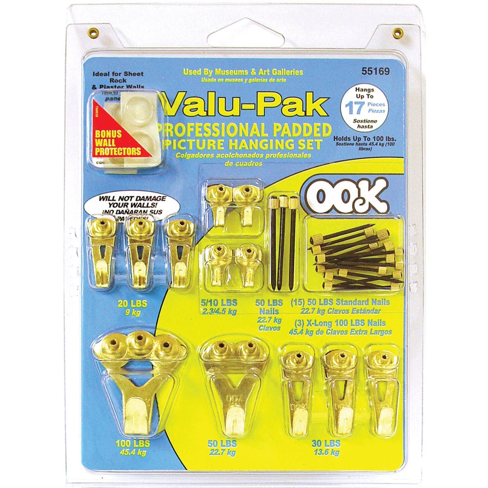 Ook ValuPak Professional Padded Picture Hanging Set, 34Pieces