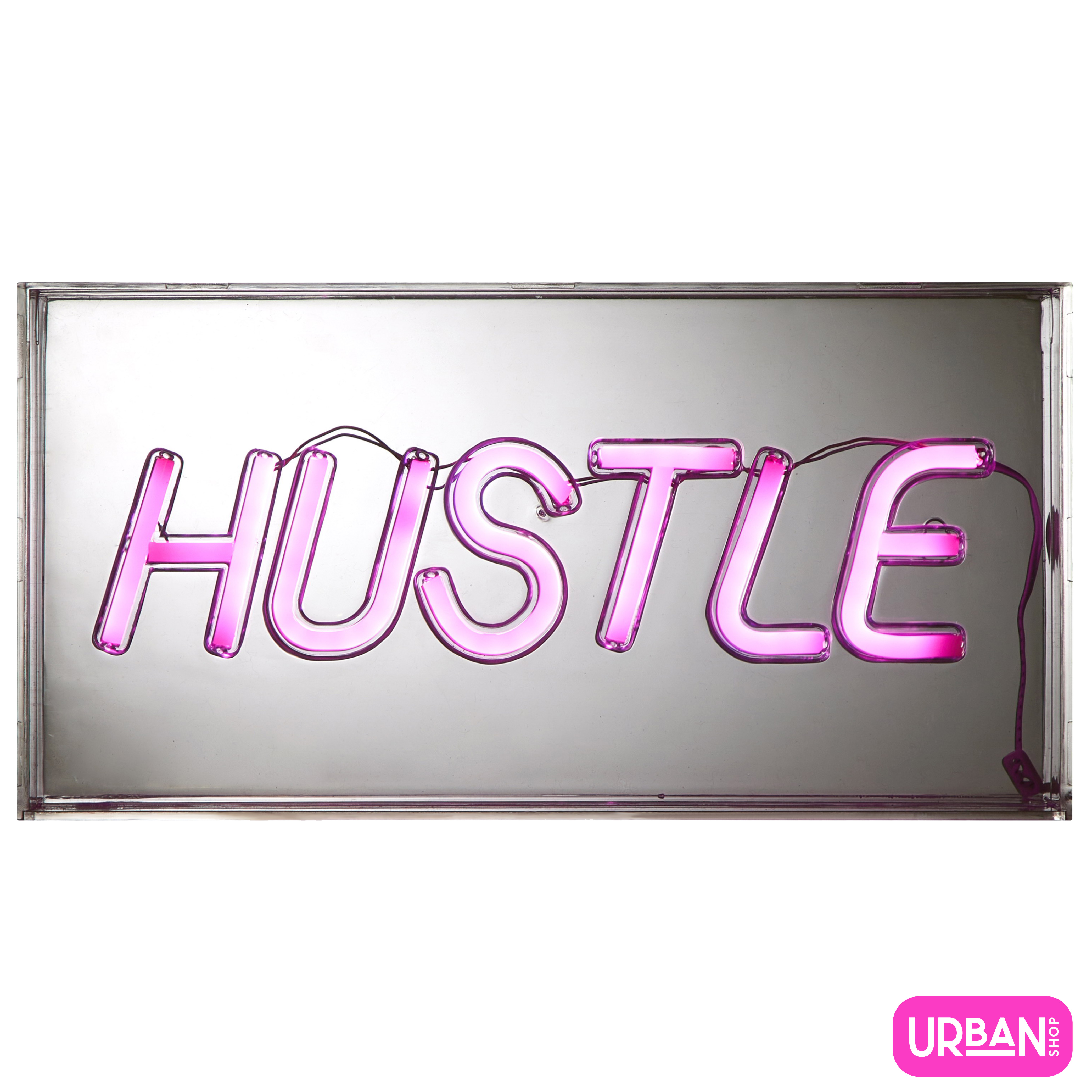 Urban Shop LED Neon Hustle Light-Up Acrylic Box, Pink photo 4