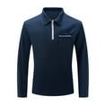 thumbnail image 3 of SHTXOZHI Mens Golf Shirts Long Sleeve Quarter Zip Collared Business Casual Shirts with Pocket, 3 of 7