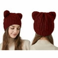 thumbnail image 2 of Ltctricy Knitted Beanie Hat for Women Cute Lounge Fall Winter Fashion Warm Hat Comfort Soft Solid Color Hat, 2 of 5