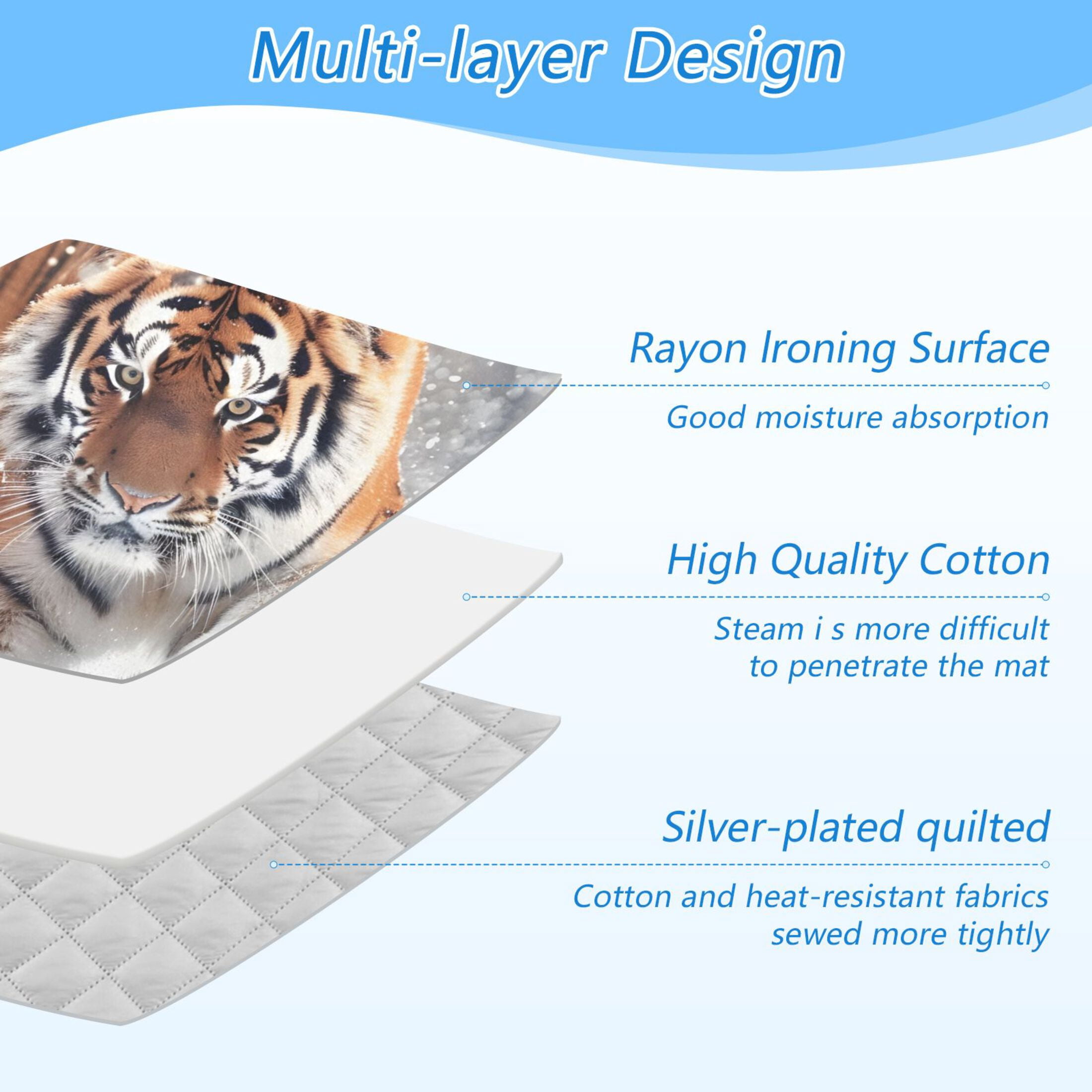 Animal Running on The Snowfield Ironing Mat Blanket Portable Travel Ironing Pad Heat Resistant Pad 47.2" x 27.6”