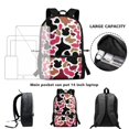 thumbnail image 6 of HUIACONG Red Cow Print Kids Backpack for Daily School Use Multi Compartment Water Repellent Large Capacity for Boys Girls Students 6‑18, 6 of 6