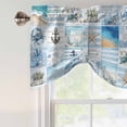thumbnail image 4 of Tie Up Valance for Windows Anchor Marine Life Curtains Valances Rod Pocket Valance Window Treatments Ocean Beach Blue Plaid Balloon Curtains for Kitchen Living Room Bedroom Bathroom Decor 54x18 Inch, 4 of 9