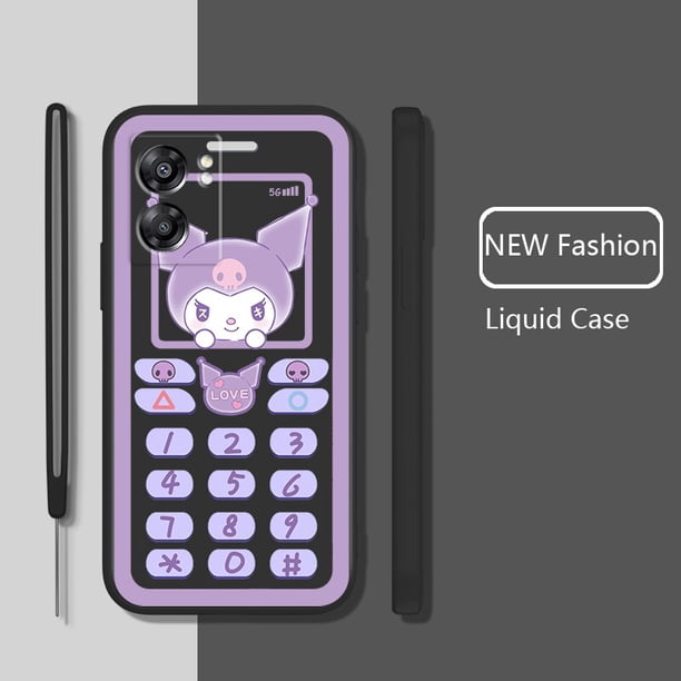 Sanrio-funda Cinnamoroll Kurome para OPPO Find X5 X3 X2 Lite Pro Neo A94 A74 A72 A53 A9 A5 2020 4G 5G, carcasa con cuerda líquida, Core Fivean unisex