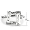 thumbnail image 4 of Womens Silver Rings No Plating 316L Stainless Steel Ring with AAA Grade CZ in Clear DA341, 4 of 6