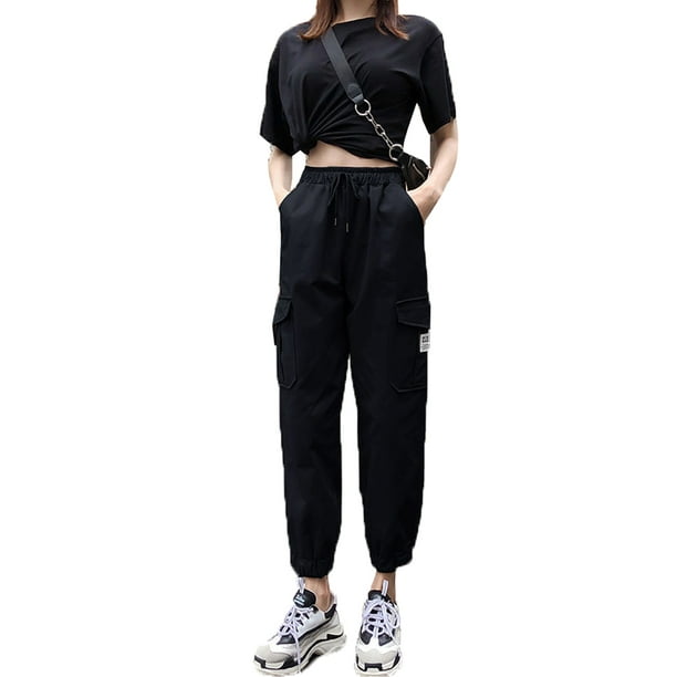 Urobanpeeg Urobanpeeg Womens Cargo Pants Elastic High Urobanpeeg Urobanpeeg Womens Cargo Pants Elastic High