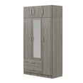 thumbnail image 4 of Euroco 3-Door Wood Armoire, Wardrobe with Mirror and Drawers, Gray, 4 of 10