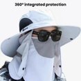 thumbnail image 3 of Sunsanly Sun Hats for Men Women Fishing Hat UPF 50+ Breathable Wide Brim Summer UV Protection Hat-Light Grey, 3 of 8