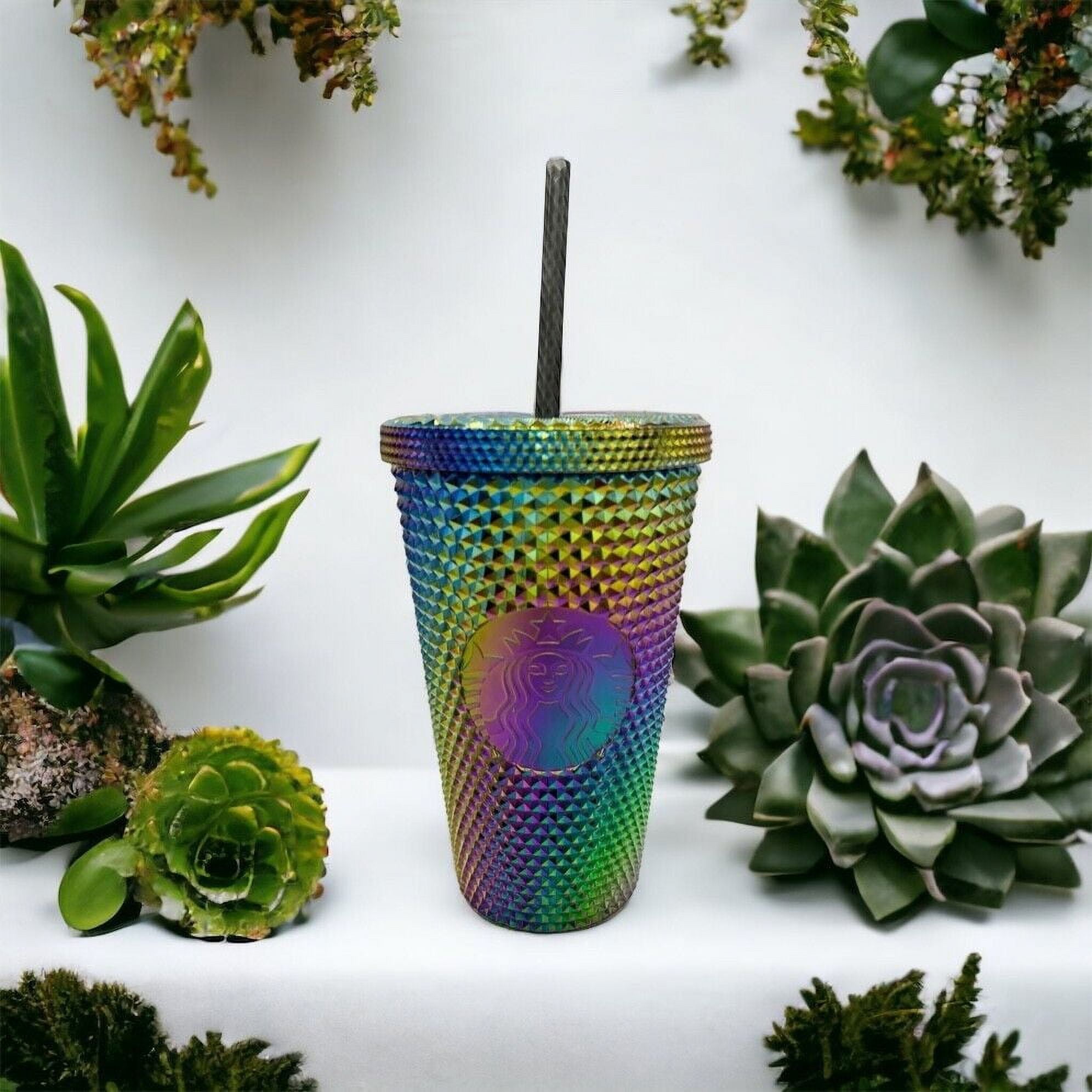buy matte black starbucks cup Rose Gold Tumbler with Matte Black Personalized Starbucks Logo Decal main image 1
