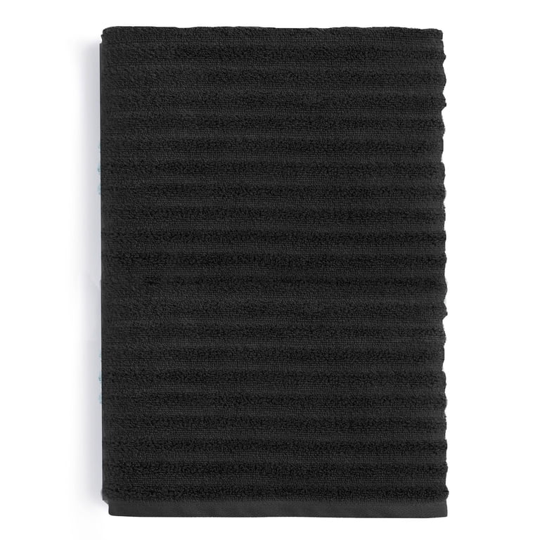 Mainstays Performance Bath Sheet, Textured Black photo 1