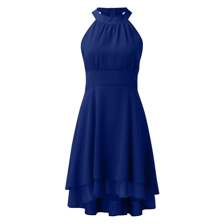 white christmas dresses Gracelyn Modest Short Sleeves Ruffles Maxi Chiffon Bridesmaid Dresses, Black main image 1