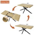 thumbnail image 3 of Blotout 59.1"-78.7" Extendable Dining Table for 6-8，Modern Kitchen Table with Hidden Storage,Metal Support Legs, Stable Structure, 3 of 7