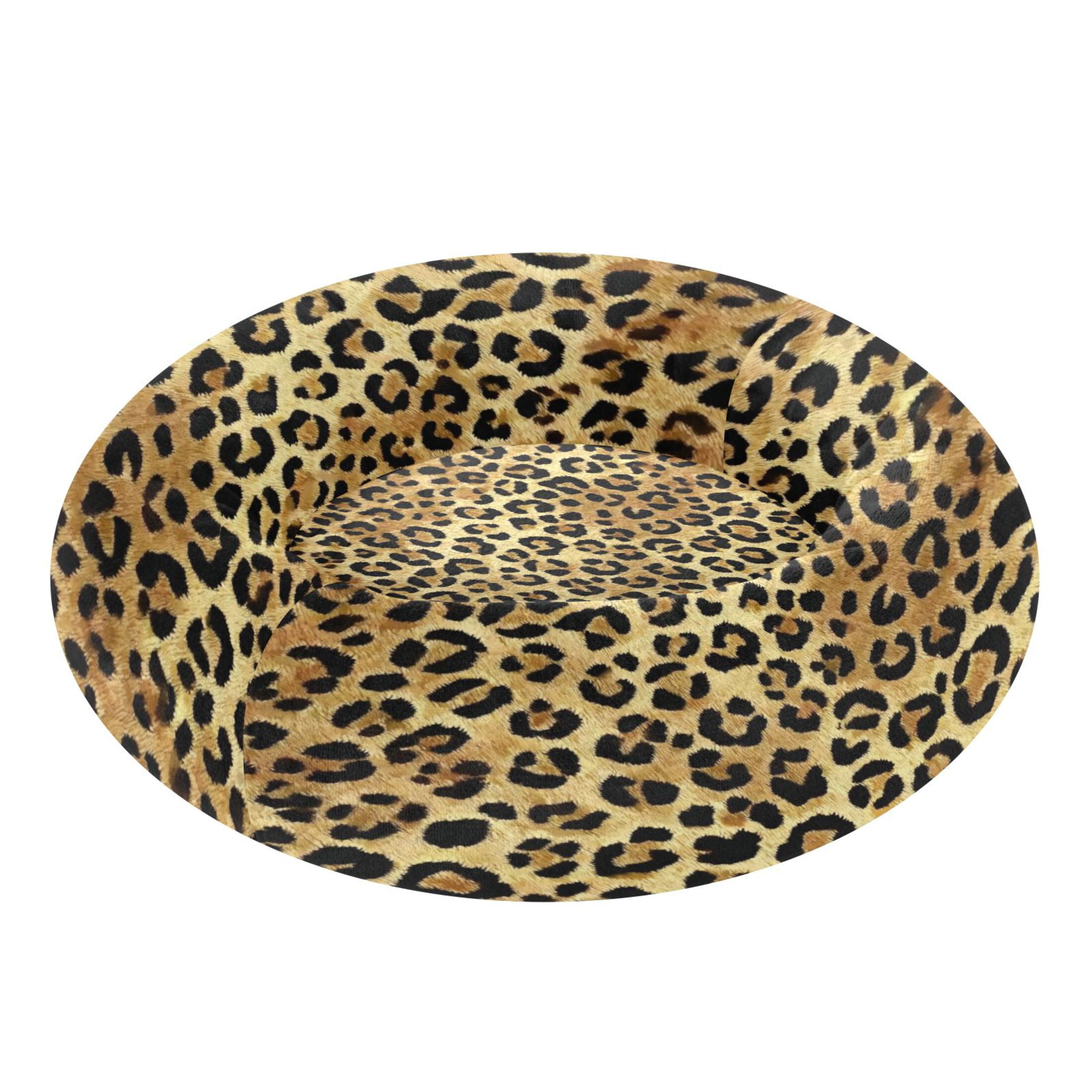 Iauyy Pet Couch Donut Cat Bed for Indoor Cats/Small Dogs Washable & Machine with Non-slip Bottom Calming Cat Furniture, Wild Beauty (M)