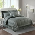 thumbnail image 2 of JML 10 Piece Bed in a Bag Quilted Diamond Comforter Set with Sheets, Queen, Grey, 2 of 5