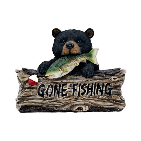 Black Bear W/Gone Fishing Sign
