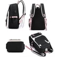 thumbnail image 4 of yingyy Backpack Unisex Laptop Printed Pattern Fashionable Schoolbag Air Cushion Straps Lichee Pattern for Zipper Bag Travel School Boy Pink, 4 of 6