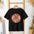 thumbnail image 1 of Camiseta de manga corta para mujer, informal, ropa deportiva, suave, de moda, de verano, con cuello redondo, camiseta básica para compras de vacacione SG, 1 of 10