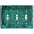 thumbnail image 1 of Metal Light Switch Plate Cover Elegant Green Letter Frame Damask DAM069, 1 of 15