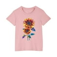 thumbnail image 2 of HERESOM Toddler Girls Summer Top Cotton T-shirt Fashion Cute Round Neck Print Tee Short Sleeve Top,3T-10Y, 2 of 5