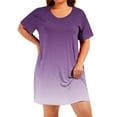 thumbnail image 4 of Fnooota Women's Plus Size Dresses, Summer Loose Short Sleeve Gradient Midi Dresses Purple Size 2XL, 4 of 7
