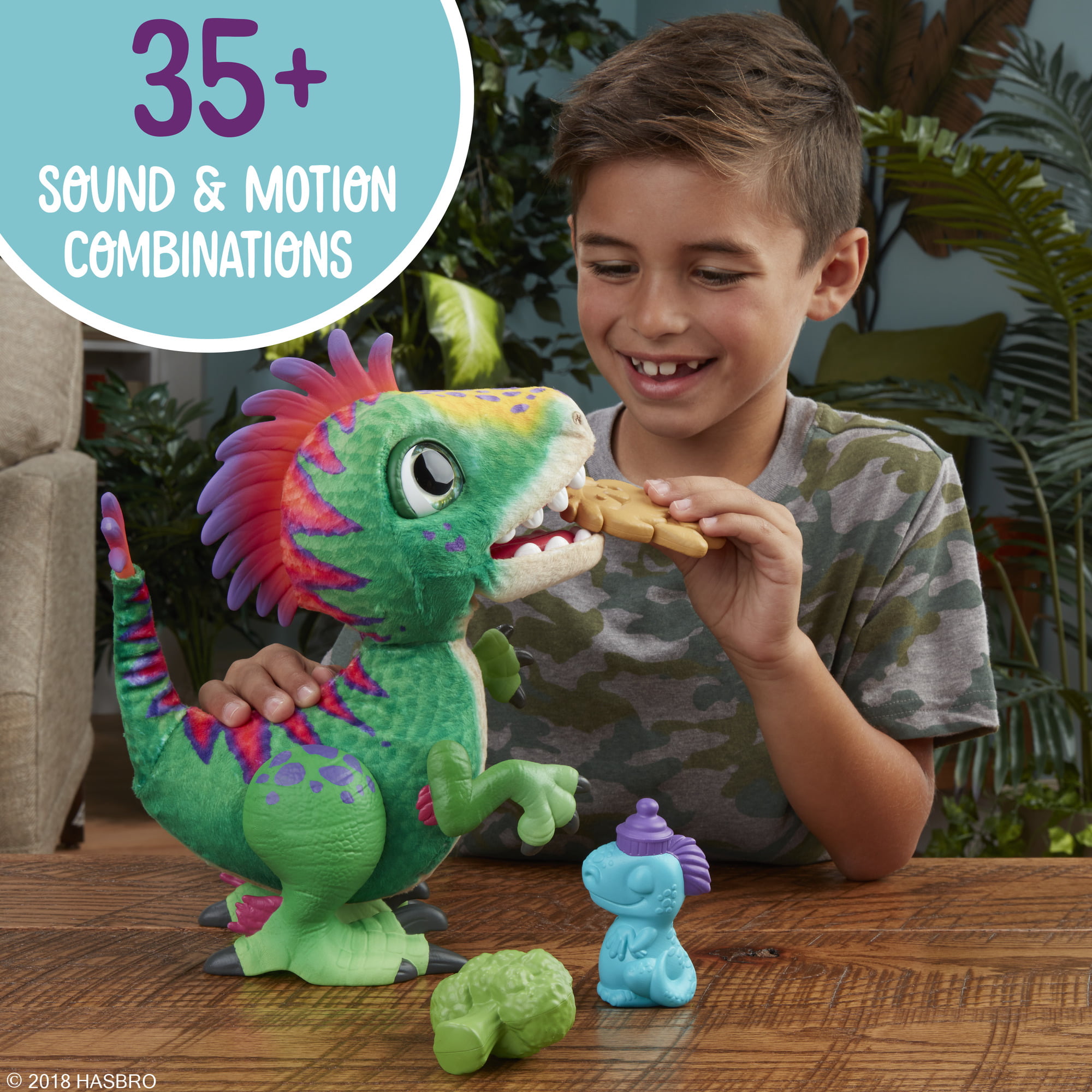 furReal Munchin Rex Baby Dino Pet, 35+ Sounds and Motions, Walmart 