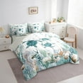 thumbnail image 4 of Feelyou Kawaii Sea Turtle Twin Bedding Sets 7-Piece, Dreamy Marine Animal Bedding Comforter Set, Seashell Starfish Coral Reversible Sheet Sets, Lightweight Room Decor, 4 of 9