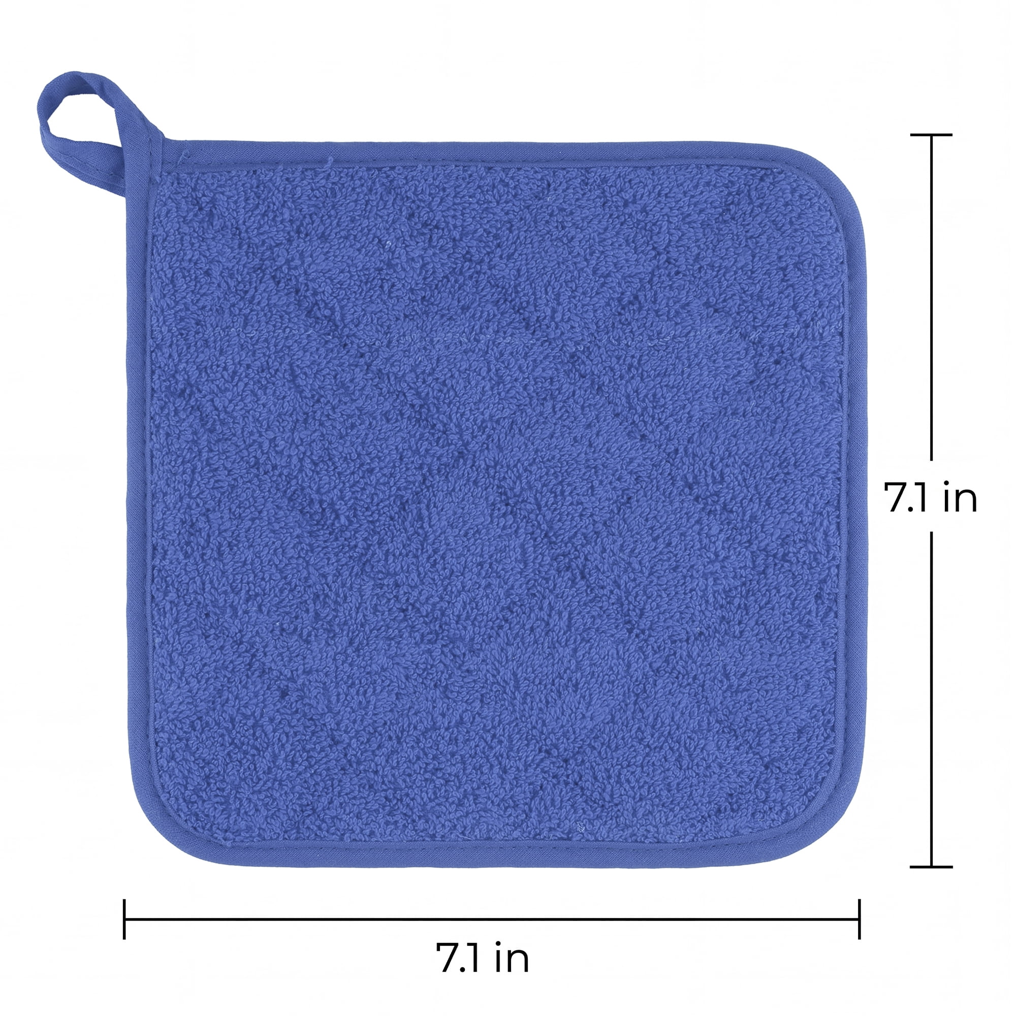 Unique Bargains 2 Pcs Square Pot Holders Heat Resistant Non Slip Pads Blue B 7.1"x7.1"