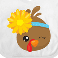thumbnail image 4 of Inktastic Cute Turkey, Brown Turkey, Turkey with Sunflower Boys or Girls Baby Bib, 4 of 4
