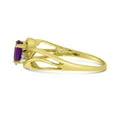 thumbnail image 4 of 10k Yellow Gold Oval Amethyst And Diamond Curve Ring, 4 of 6