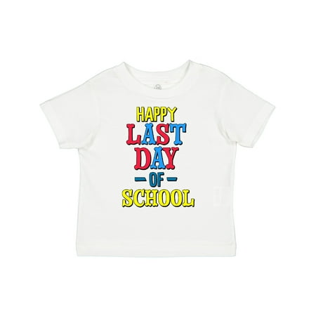

Inktastic Happy Last Day of School Red Yellow and Blue Gift Toddler Boy or Toddler Girl T-Shirt